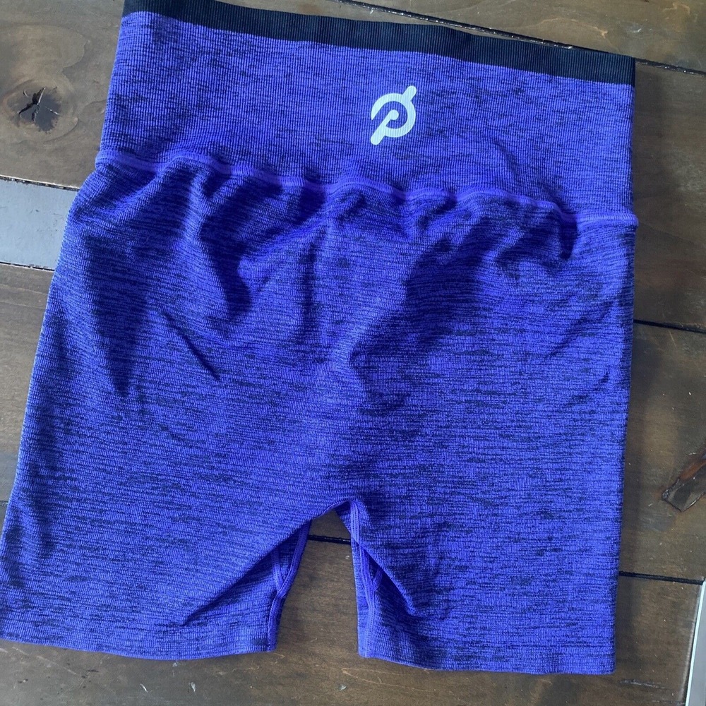 Peloton Seamless Biker Shorts‎ Womens Size Large Purple Space Dye Athletic